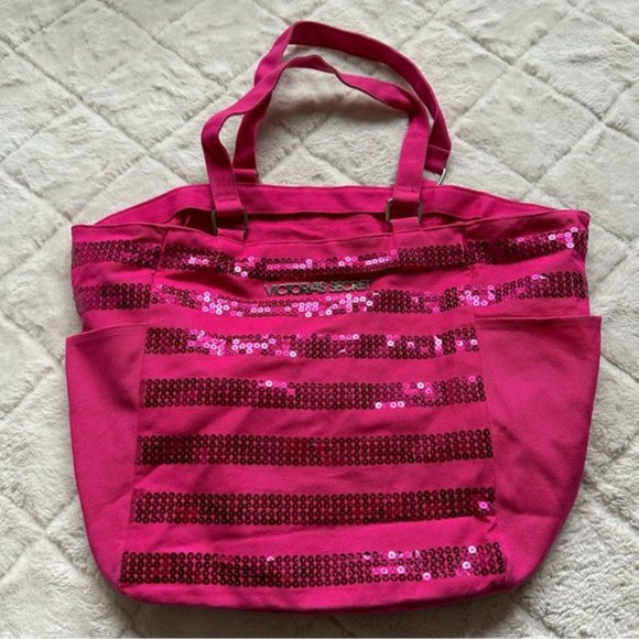 Victoria's Secret | 2012 Black Friday Pink Sequin Travel Tote Bag - Picture 2 of 10